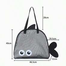 1pc Large Mesh Beach Toy Storage Bag, Sand-Proof Quick-Dry Portable Beach Shell Organizer Tote Bag For Kids - Multicolor - View 6