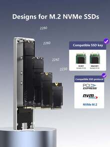 EAGET Casing SSD M.2 NVMe Ultra Tipis 6mm USB3.2 Gen2 10Gbps Hanya NVMe PCI-E Untuk SSD 2230 2242 2260 2280 Tidak Mendukung SATA NGFF - Perak - View 6