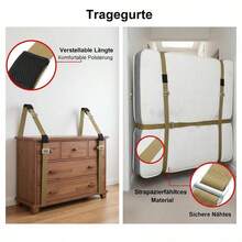 Lifting Slings 2-Person Moving System For Furniture Appliances Mattresses, 2 Adjustable Harnesses 2 Load-Bearing Straps 1 Handheld Strap Heavy Duty Nylon Webbing Load Distribution Design Professional Mover Tools Accessory Kit-XY871222 - Multicolor - View 7