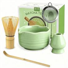 1pc/5pcs Japanese Kiln-Glazed Matcha Tea Set, Includes Matcha Bowl, Matcha Whisk, Matcha Cup, Stirrer, Tea Spoon, Tea Bowl, Matcha Brewing Tools, Dessert & Drink Making Tools, Japanese Gift Box, Chengzhinye Matcha Whisk Set, Holiday Gift, Exclusive Gift For Matcha Lovers - Multicolor - View 14