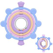 Rotatable Silicone Teething Toy, Baby Teether, Bell-Shaped, Multiple Textures, Colorful, Relieves Teething Pain, Can Be Frozen - 淡紫色 - 查看 1
