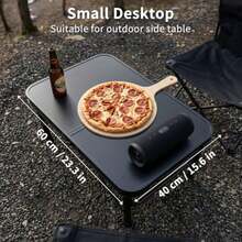 Small Camping Portable Table, Black Aluminum Frame, Adjustable Height Up To 21", Lightweight Carry Handle, Portable For Travel, Camping Outdoor Use - 2 Ft X 1.3 Ft X 1.78 Ft H No Umbrella Hole - View 5