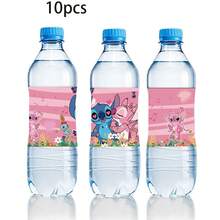 Hasbro 粉色史迪奇主題水壺貼紙，卡通生日派對裝飾，可重複使用黏貼貼紙 - 彩色 - 查看 3