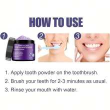 Purple Teeth Cleaning Powder, Oral Health Fresh Breath, Teeth Whitening, Teeth Polishing, Deep Cleaning Tooth Powder, Daily Travel Teeth Cleaning Powder, Teeth Polishing, Deep Cleaning Tooth Powder - Mint Flavor - View 6