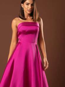 Elegant Strapless Graduation Party Dress Code 110 - Hot Pink - View 4