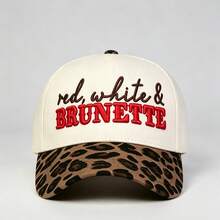 1pc Dual-Color Letter Embroidered Trucker Hat, Adjustable Design, Suitable For Outdoor Activities, Travel And Running - BRUNETTE - View 7