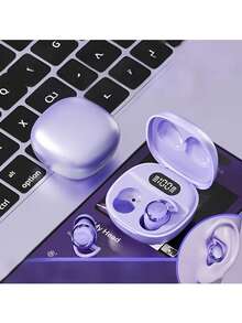Mini Bean Sleep TWS Bluetooth Earbuds, Zero-Pressure In-Ear Headphones For Side Sleeping, High-Fidelity Deep Bass, Touch Control, LED Battery Display, Type-C Fast Charging, Macaron Color Couple Gift Earphones - View 2