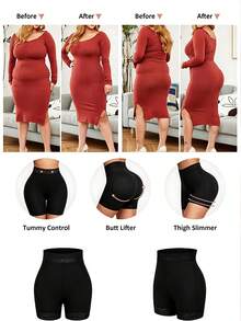 1 Pc Women Butt Lifter Panties Lace Tummy Control Shapewear Shorts Faja Colombianas Moldeadoras Comfortable Underwear - Black - View 7