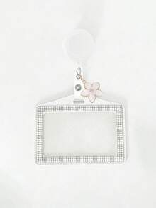 Sparkling Rhinestone ID Card Holder, Rhinestone Horizontal ID Card Holder With Clip, Cute Flower Decorated Retractable ID Card Holder, Cute ID Card Holder, Retractable Sparkling Crystal Card Holder, Suitable For Work ID, Bank Card, Meal Card, Work Permit, Etc., Suitable For Work, Office, Nurse, Medical, Student, Teacher, Unique Birthday Gift, Holiday Gift, Party Gift, Teacher's Day Gift, Back To School Gift - Multicolor - View 15