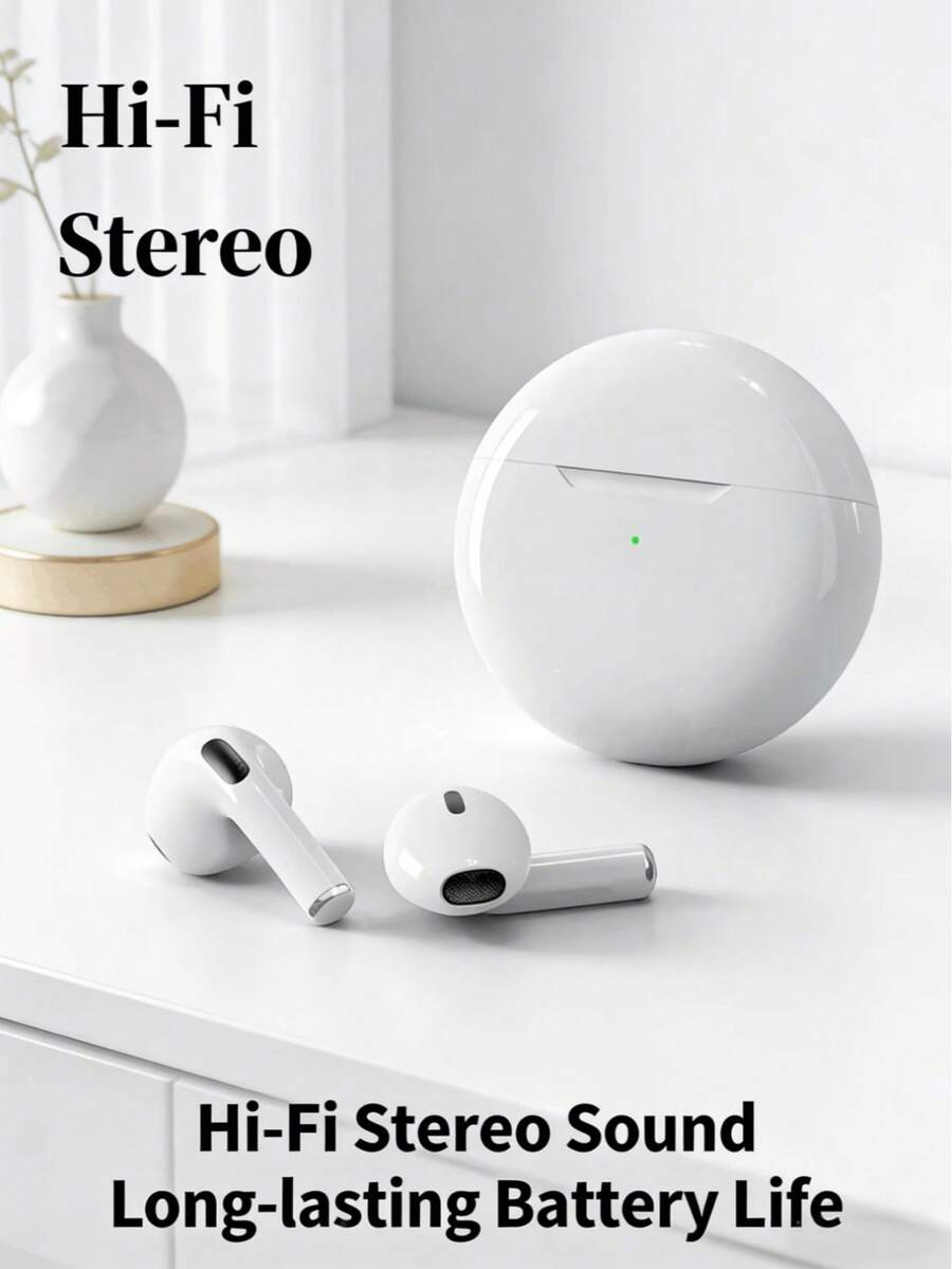 Kabellose Kopfhörer, Kabellose Ohrhörer, Echte kabellose Ohrhörer - kompatibel mit Apple & Android, eingebautes Mikrofon, schweißresistente Ohrhörer, Weiß, Ohrhörer Kabellos, Airbuds, Echte kabellose Ohrhörer - Übersicht 1