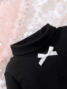 3件套高领抓绒女婴长袖连体衣，休闲连体衣，简约外套 - 彩色 - 查看 4
