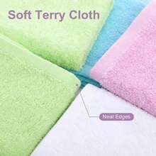 Wash Cloths 6/12/24 Pack, Super Soft And Skin Friendly Face Towel For Sensitive Skin, 10x10/12x28 Inch Small Large Face Washcloths, Reusable Washable Makeup Remover Cloths, Easy To Rinse Muiticolor Facial Cleansing Cloths - Pink+White - View 5