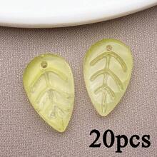 20pcs Glass Leaf Pendant Jewelry Making DIY Earrings Pendant Various Design Charms For Jewelry Making Bracelets Necklace - Multicolor - View 16