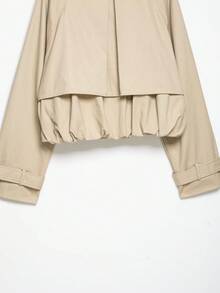 DEEKA Autumn New Women's European And American Style Fashion Minimalist Versatile Puffy Short Jacket - Khaki - View 8