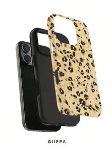 GIIPPA 1pc Shiny Gold Leopard Print Design Phone Case, Compatible With Phone 17 Pro Max, 16 Pro Max, 15 Pro Max, 14 Pro Max, Korean Style High-End Fashionable And Fun Phone Case, Compatible With 11/12/13/14/15/16 Pro Max Plus, Elegant Design Suitable For Men And Women, Perfect Gift For Girlfriend On Christmas, Valentine's Day, Easter, Wedding Season And Birthday! - Multicolor - View 2