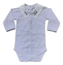 Kit Saída Maternidade Bebê Menino Tricô Enxoval Jardineira - jeans - Visão 8