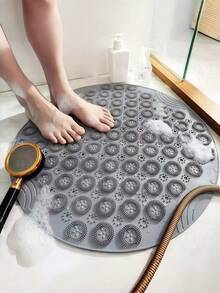 Non-Slip Round Silicone Bath Foot Scrub Cleaning Mat 11.81 Inch, Massage Bathtub Floor Mat With Strong Vacuum Suction Cups, Quick-Dry Drainage Holes, Suitable For Bathroom Bathtub Shower Floor, Foot Acupoint Massage Dead Skin Removal Foot Care Spa Foot Wash Mat - Multiple Styles and Colors - View 19