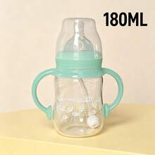 1 pieza/2 piezas Biberón de vidrio para bebé resistente al calor hasta 400℃ esterilizable con tetina de silicona anti-cólico y pajita con bola de gravedad 180ml/280ml apto para bebés de 6 meses en adelante - Multicolor - Ver 12