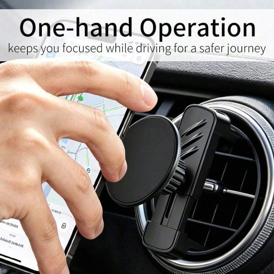 Soporte para teléfono de coche/Montura de succión con bloqueo por gravedad anti-vibración Soporte de navegación de coche Compacto Minimalista Universal para todos los modelos de coche Adecuado para salpicadero/rejilla de ventilación Soporte fijo - Tipo de salida de aire - Ver 1