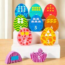 Enlightenment Digital Children's Color Dragon Egg Matching Game Color Recognition Shape Matching Puzzle Number Enlightenment Matching Focus Parent-Child Interactive Board Game Early Education Toy Educational Kindergarten Toy - Multicolor - View 5