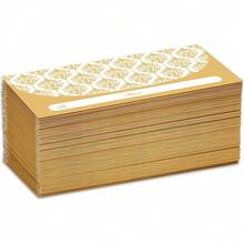 5/25/50pcs Gold Cash Envelopes, For Cash Gifts (17.78X7.62cm), Elegant Decorative Design Cash Storage Bags, Suitable For Christmas, Birthday, Graduation, Wedding, Small Savings Envelopes, Bulk Discount Packaging - Rectangle - View 8