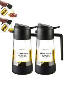 1pc 2-In-1 Oil Sprayer & Pour Dispenser, Ideal For Home Cooking, BBQ & Salad Dressing, Must-Have Kitchen Gadget, Air Fryer Accessory, Comes With Label Stickers - View 2