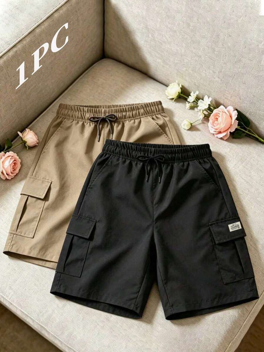 Men's Outdoor Cargo Shorts, Multi-Pocket Functional Sports Pants - Black - View 1