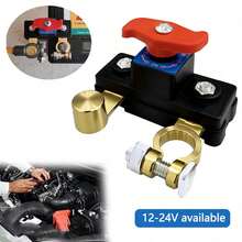 12V/24V 車用電池斷電開關隔離器,電池電源接線開關,適用於汽車、卡車、船隻、露營車配件,防放電漏電保護器,無需電源 - 黑色 - 查看 2