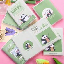 60 Sheets A7 Cartoon Panda Series Pocket Notebook, Portable Waterproof PVC Cover Compact Mini Notepad, Cute Animal Design Memo Pad For Students School Office Travel Daily Note Taking Stationery Supplies School Supplies - Panda - View 3