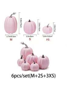 Realistic Pumpkin Decor, Halloween & Autumn Decoration, Artificial Pumpkin, Thanksgiving Table Centerpiece, Fireplace Mantle, Kitchen, Wedding, Friends Thanksgiving Party Home Decor - Pink Pumpkin - View 12