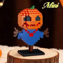 Creative Micro-Particle Mini Halloween Theme Toy Building Blocks Series, ABS Material, Children's Building Block Toy Set, Soft Building Mat. Gift For Kids/Guests. Includes 6pcs Value Pack. DIY Educational Puzzle Assembly Handmade Toy, Halloween Gift. - Multicolor - View 5