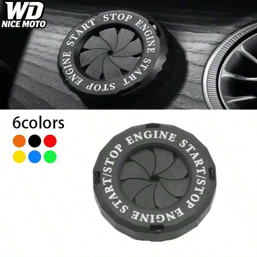 WD NICE MOTO 夏季摩托車與電動車門鎖一鍵啟動旋鈕裝飾，通用汽車點火環保護套