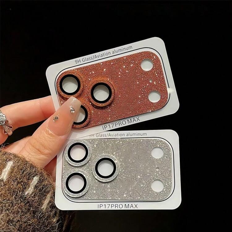 Glitter Armor Integrated Lens Film, Glass Lens Protector Case Compatible With IPhone 17 Pro Max And 17 Pro, Fashionable Phone Accessory, Suitable For Girls, Perfect Gift For Family And Friends, Best Friend Birthday Gift - Multicolor - View 5