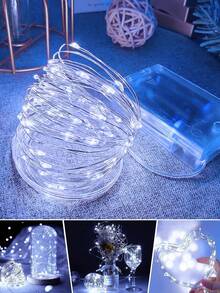 White Copper Wire Fairy String Lights, Flexible Lighting To Create Romantic Atmosphere, Home Decor Room Decor Wedding Party Holiday Decoration, Wedding Decor Birthday Graduation Decoration, Indoor Decorative Lights Suitable For Daily And Halloween Use - Copper Wire Lamp White Light - View 5