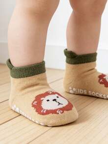 5 Pairs Cotton Cartoon Baby Floor Socks, Anti-Slip Toddler Socks, Class A Seamless Cartoon Trampoline Socks For Kids - Multicolor - View 3