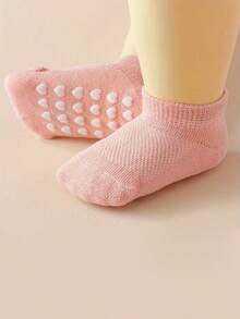 5pairspack Girls Heart Anti-Slip Floor Socks, Boys Comfortable Breathable Socks, Newborn Baby Cute Boat Socks, Suitable For All Seasons - Multicolor - View 7