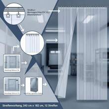 Clear PVC Strip Curtain, 96 In Height X 72 In Width X 0.08 In Thickness, 12 PCS Walk In Freezer Cooler Curtain Strips, Smooth Waterproof Plastic Door Strips For Warehouse, Freezer, Garage Doors-XY588552 - Multicolor - View 4