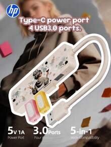 最佳禮物 -- HP 4合1 USB-C 擴充塢 -- Type-C PD 充電轉接器/分線器 (支援 4K HDMI)、整合式 USB 充電埠、乙太網路埠、電源適配器與 5V 0.5A 充電站功能、筆電轉換器 (相容於多款筆電、MacBook Pro、IMac、iPad Pro 及其他 USB-C 介面裝置)、多埠擴充塢 (夏日椰子樹、熱帶橘色陰影) - 查看 1