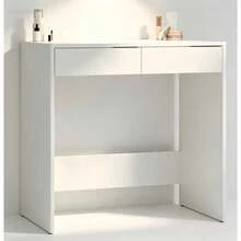 1 Piece Modern Slim Space-Saving Accent Table, 81cm Length Narrow 50cm Depth Two Concealed Storage Drawers, Multi-Scene Hallway Console, Makeup Table, Mini Computer Desk, Apartment Side Cabinet, Cosmetic Organizer Table - Multicolor - View 10