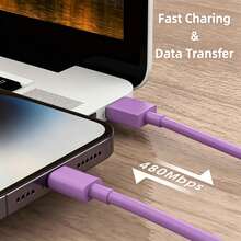 Compatible With IPhone 1m/2m/3m Extra Long Fast Charging Cable, Multiple Colors Available, Supports Fast Charging & High-Speed Data Sync, USB Data Cable, Compatible With IPhone 14/13/12/11 Pro Max/Mini/XS Max/XR/XS/8/7/6S/SE, Phone Charging Accessory - Multicolor - View 7