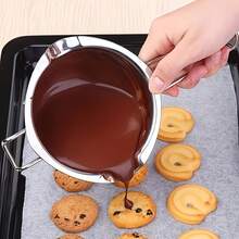 Stainless Steel Chocolate Melting Pot, Dual Nozzle Heat-Resistant Handle, For Melting Chocolate, Candy And Candle Making. Dual Pot Stainless Steel Pot, Separated Heating From Water, Melting Pot, Wax Pot, Baking Pot - Multicolor - View 6