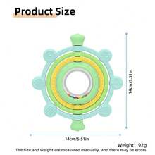 Rotatable Silicone Teething Toy, Baby Teether, Bell-Shaped, Multi-Texture, Colorful, Relieves Teething Pain, Freezer - 綠色 - 查看 2