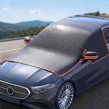 Magnetic Enhanced Car Sunshade, Orange Reflective Strip, Magnetic Installation, Full Coverage, Blocks Heat And Glare, Foldable, Suitable For Sedan/SUV, Privacy And Interior Protection, Durable, Essential Car Accessory - Multicolor - View 7