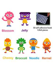 hoojojo 12pcs SSS Character Felt Story Set, Interactive Educational Toy, Role Play Props, Classroom Games, Reusable Felt Board Accessories, Suitable For Classroom And Home Learning, Back To School Essential - Multicolor - View 14