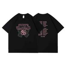 Vintage World Tour T-Shirt, Korean Traditional Symbol Graphic Tee, Double-Sided Printed Oversized Cotton T-Shirt For Korean Culture Fans - 4 - View 8