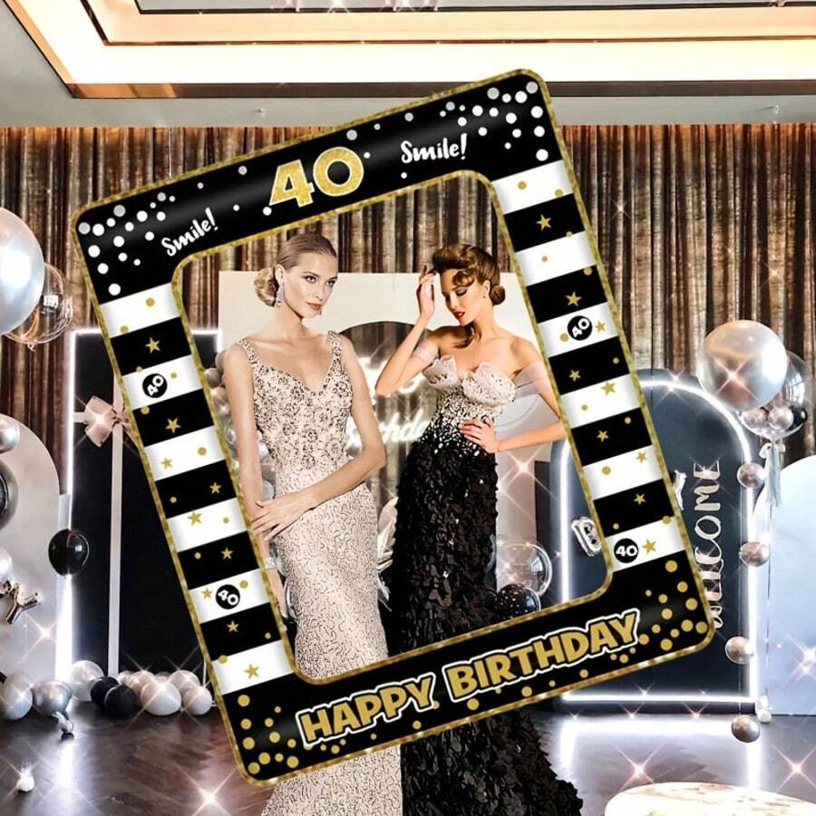 1pc Adult Birthday Party Photo Prop, Suitable For 18th, 21st, 30th, 40th, 50th, 60th, 70th Birthday, Fun Selfie Accessory, Birthday Party Supplies, 22.7x27.9 Inches, Photo Prop, Stylish Decor - Multicolor - View 1