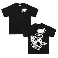 Forward Observations Group Death Skeleton T-Shirts für Männer Street Gothic Bestseller T-Shirt Mode Übergroße Oberteile T-Shirts Streetwear - Schwarz - Übersicht 2