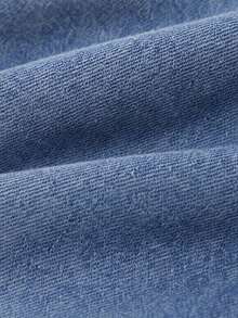 1pc Girls' Casual Versatile Washed Blue Denim Straight Leg Long Pants, Spring/Summer - Light Wash - View 6
