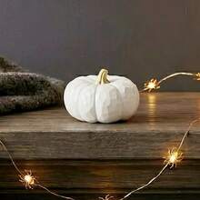 3pcs/Set Resin Pumpkin Decor - Modern Geometric Autumn Sculpture, Suitable For Home, Office And Thanksgiving Celebration - Three-layer Pumpkin - White - View 6
