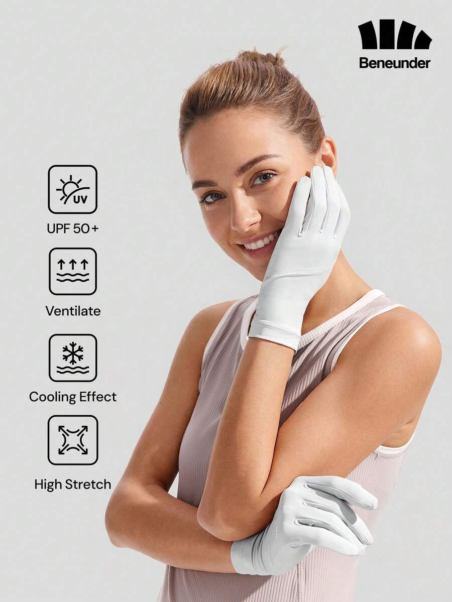 BENEUNDER Cooling Sun Gloves – Model AL360 - Light Grey - View 1